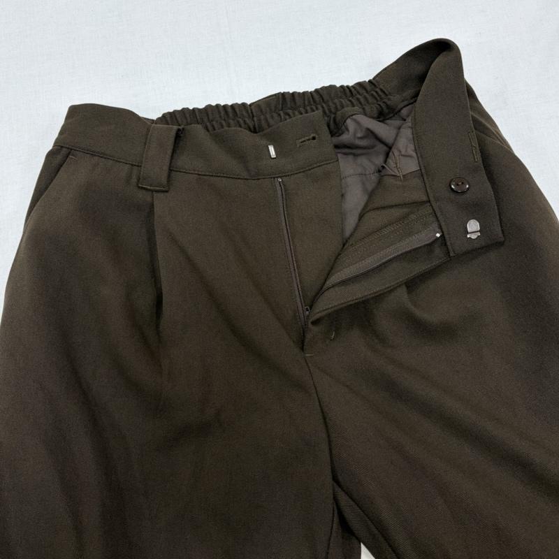 古着 USED パンツ スラックス soerte ソエルテ フロントタック ワイドスラックス 2 無地 茶 / ブラウン / brown メンズ USED 古着 中古 50167806