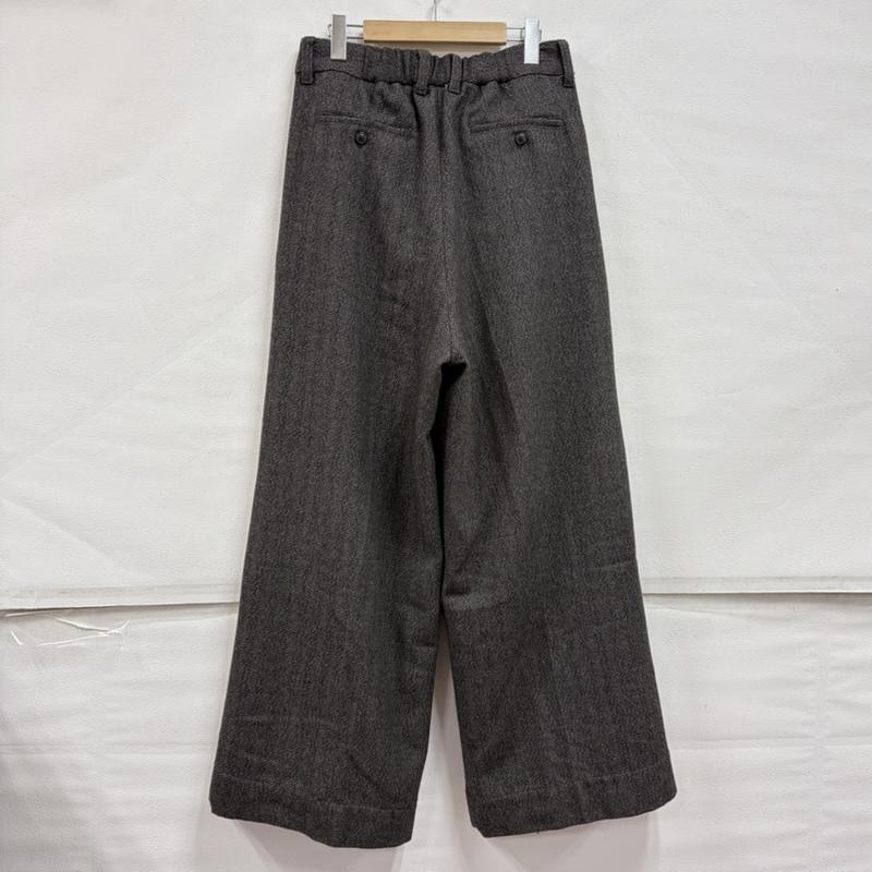 古着 USED パンツ スラックス soerte ソエルテ タック ワイド ストレート パンツ ジッパーフライ ヘリンボーン 2 チャコールグレー / チャコールグレー / X 茶 / ブラウン / brown メンズ USED 古着 中古 50167807