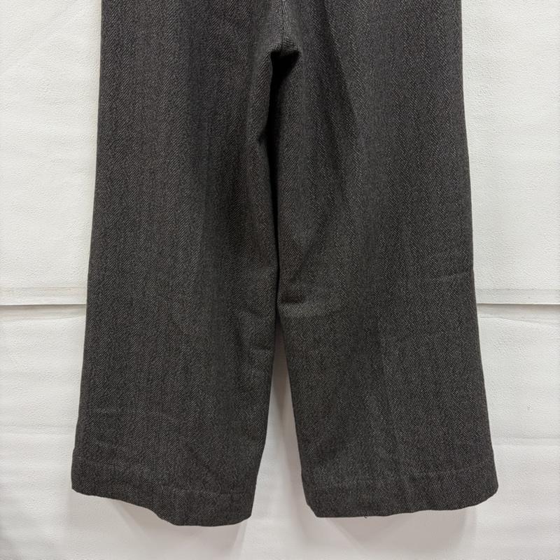 古着 USED パンツ スラックス soerte ソエルテ タック ワイド ストレート パンツ ジッパーフライ ヘリンボーン 2 チャコールグレー / チャコールグレー / X 茶 / ブラウン / brown メンズ USED 古着 中古 50167807