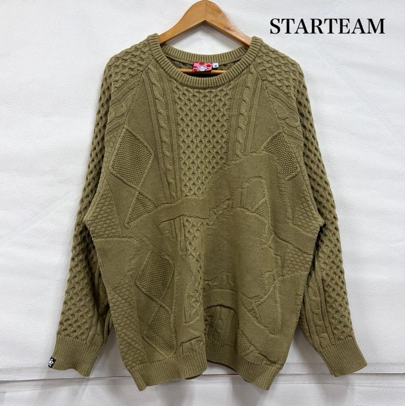 古着 USED ニット、セーター 長袖 STARTEAM スターチーム クルーネック ケーブル ラグラン ニット セーター M オリーブグリーン / オリーブグリーン / メンズ USED 古着 中古 50167809