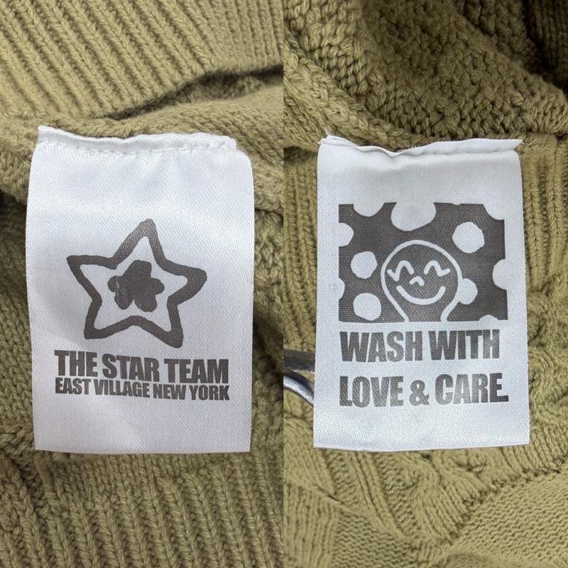 古着 USED ニット、セーター 長袖 STARTEAM スターチーム クルーネック ケーブル ラグラン ニット セーター M オリーブグリーン / オリーブグリーン / メンズ USED 古着 中古 50167809