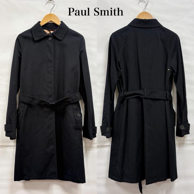 ポールスミス Paul Smith コート コート一般 ステンカラー トレンチ コート ベルト スプリング 42 無地 黒 / ブラック / black X マルチカラー / マルチカラー / multicolor レディース USED 古着 中古 50167811