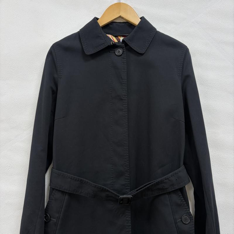 ポールスミス Paul Smith コート コート一般 ステンカラー トレンチ コート ベルト スプリング 42 無地 黒 / ブラック / black X マルチカラー / マルチカラー / multicolor レディース USED 古着 中古 50167811