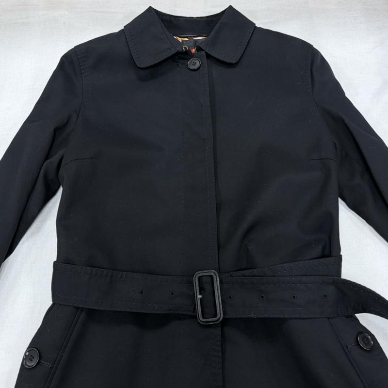 ポールスミス Paul Smith コート コート一般 ステンカラー トレンチ コート ベルト スプリング 42 無地 黒 / ブラック / black X マルチカラー / マルチカラー / multicolor レディース USED 古着 中古 50167811