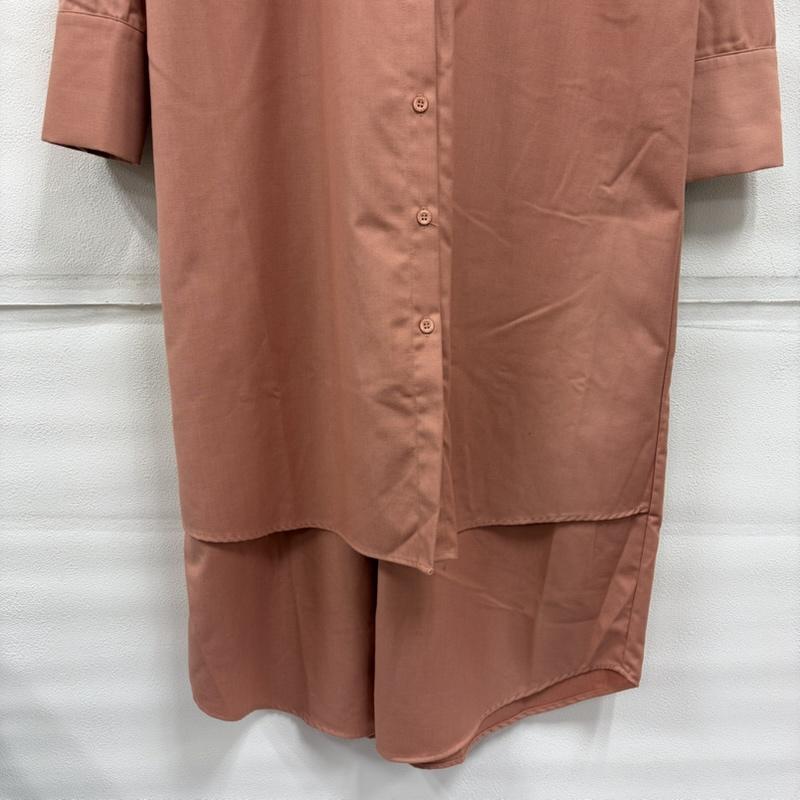 アメリ AMERI ワンピース ロングスカート 長袖 レイヤード シャツ ワンピース - 無地 桃 / ピンク / pink レディース USED 古着 中古 50167812