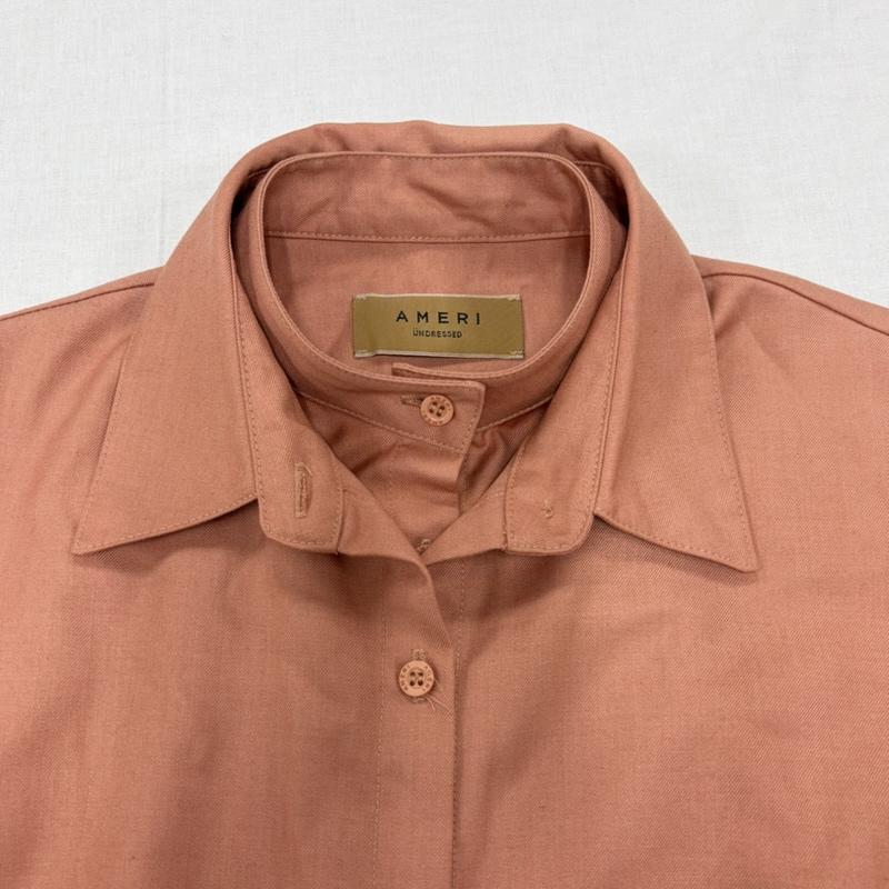 アメリ AMERI ワンピース ロングスカート 長袖 レイヤード シャツ ワンピース - 無地 桃 / ピンク / pink レディース USED 古着 中古 50167812