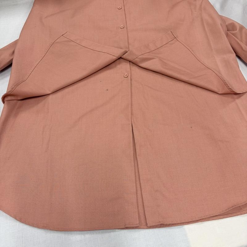 アメリ AMERI ワンピース ロングスカート 長袖 レイヤード シャツ ワンピース - 無地 桃 / ピンク / pink レディース USED 古着 中古 50167812