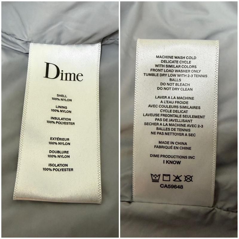 Dime Dime ジャケット、上着 ジャンパー、ブルゾン CLASSIC RIPSTOP PUFFER シルバー L/G 中綿ジャンパー L ロゴ、文字 灰 / グレー / gray メンズ USED 古着 中古 50167819