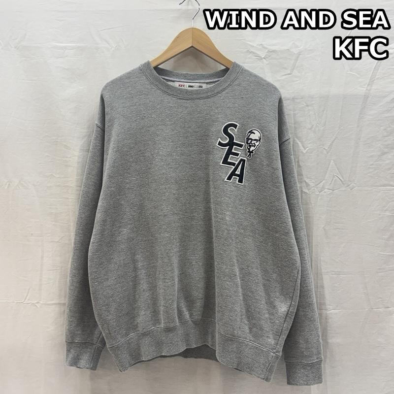 ウィンダンシー WIND AND SEA トレーナー 長袖 WDS-KFC-03 KFC コラボ CREWNECK SWEAT ロゴ スウェット トレーナー L 灰 / グレー / gray メンズ USED 古着 中古 50167823