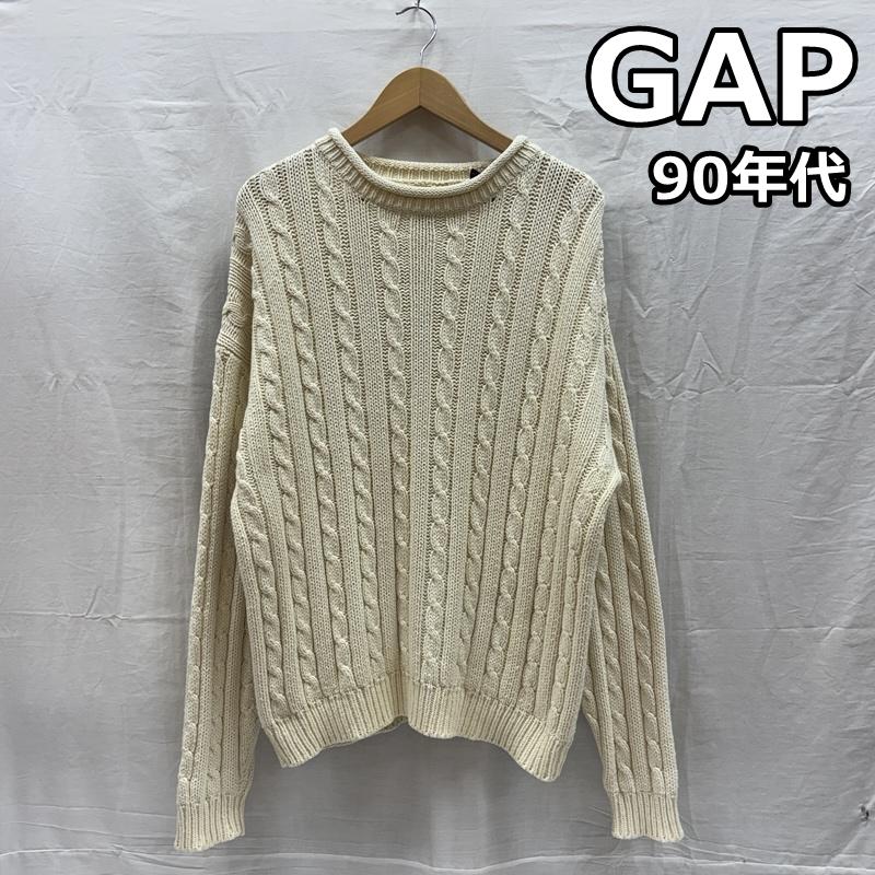 ギャップ GAP ニット、セーター 長袖 OLD GAP 90年代 ビンテージ コットン ケーブル ニット セーター 90s VINTAGE M メンズ USED 古着 中古 50167827