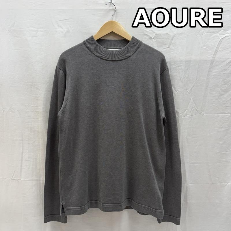 古着 USED ニット、セーター 長袖 AOURE アウール リブネック ニット セーター 薄手 - 灰 / グレー / gray メンズ USED 古着 中古 50167828