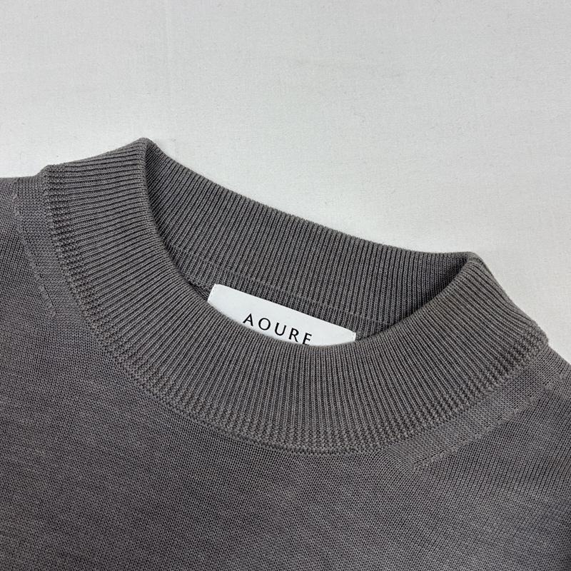 古着 USED ニット、セーター 長袖 AOURE アウール リブネック ニット セーター 薄手 - 灰 / グレー / gray メンズ USED 古着 中古 50167828