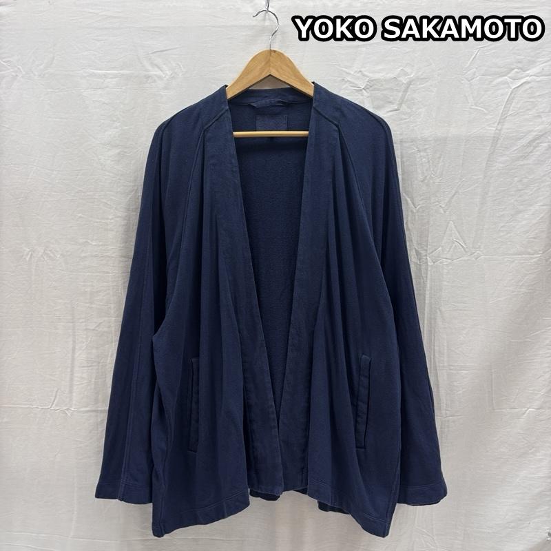 古着 USED カーディガン 長袖 YOKO SAKAMOTO ヨウコサカモト コットン カーディガン ボタンレス 日本製 M 紺 / ネイビー / navy メンズ USED 古着 中古 50167829