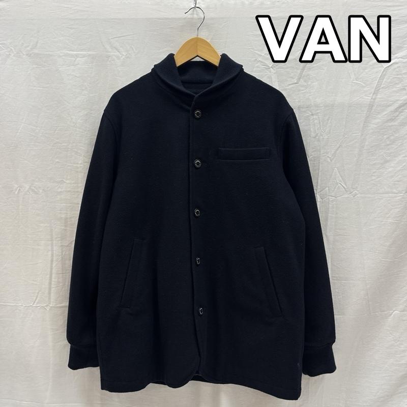 バン VAN ジャケット、上着 ジャンパー、ブルゾン ウール ショールカラー ジャケット KW-824506 M 紺 / ネイビー / navy メンズ USED 古着 中古 50167837