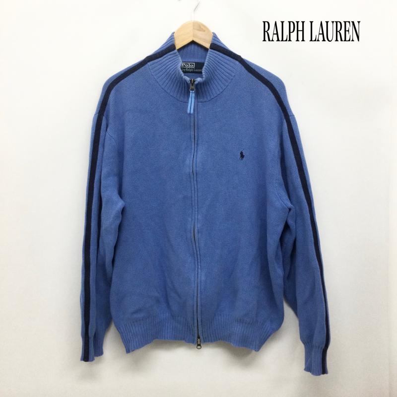 ラルフローレン RALPHLAUREN ニット、セーター 長袖 ラルフローレン ドライバーズニット　コットン XL ワンポイント 青 / ブルー / blue メンズ USED 古着 中古 50167838