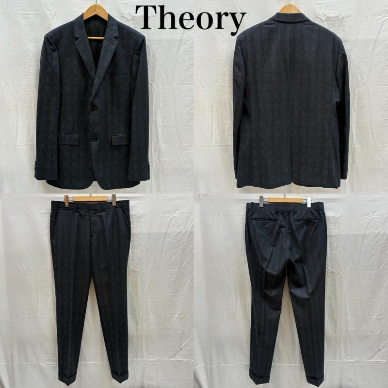 セオリー theory スーツ スーツ チェック シングル 2B テーラード ジャケット ブレザー スラックス セットアップ パンツ スーツ 42 34 - メンズ USED 古着 中古 50167848