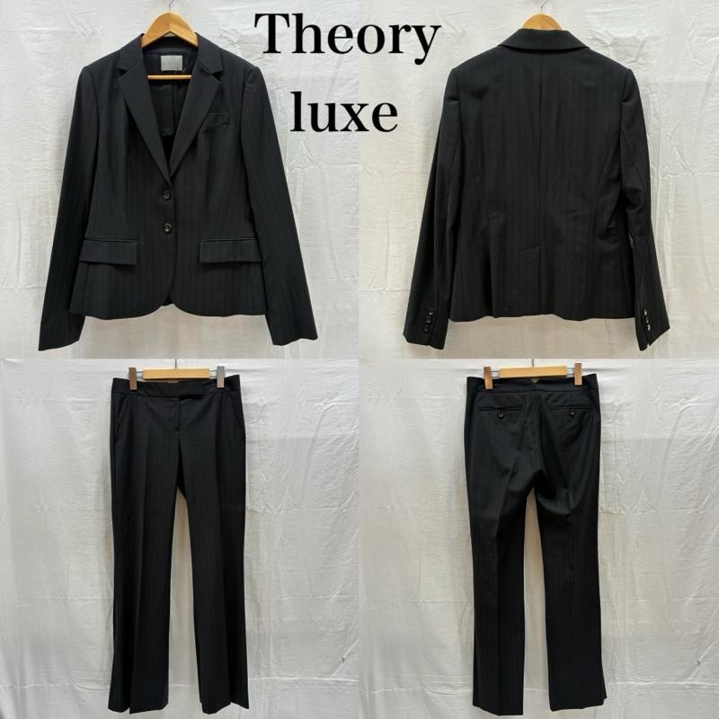 セオリーリュクス theory luxe スーツ スーツ ストライプ シングル 2B テーラード ジャケット ブレザー フレア スラックス セットアップ パンツ スーツ 42 40 - レディース USED 古着 中古 50167849