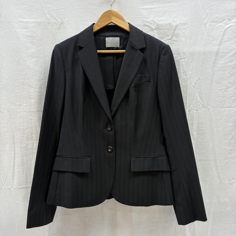 セオリーリュクス theory luxe スーツ スーツ ストライプ シングル 2B テーラード ジャケット ブレザー フレア スラックス セットアップ パンツ スーツ 42 40 - レディース USED 古着 中古 50167849