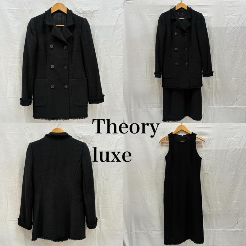 セオリー theory セットアップ セットアップ ダブル ハーフコート ノースリーブ スカート ワンピース スーツ セットアップ カットオフ フリンジ 0 2 - レディース USED 古着 中古 50167850