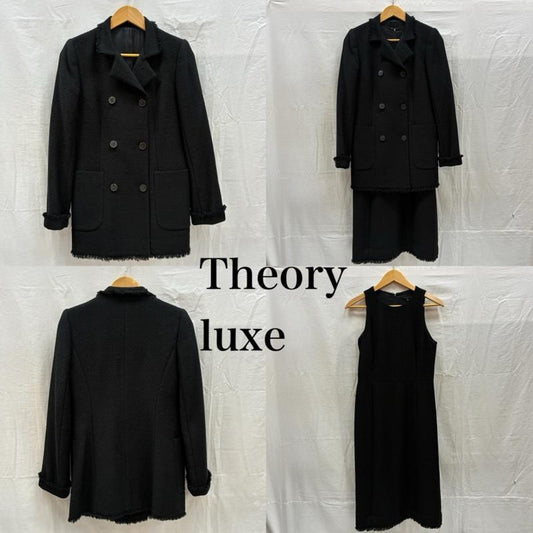 セオリー theory セットアップ セットアップ ダブル ハーフコート ノースリーブ スカート ワンピース スーツ セットアップ カットオフ フリンジ 0 2 - レディース USED 古着 中古 50167850