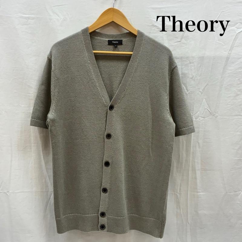 セオリー theory カーディガン 半袖 麻 リネン ナイロン Vネック 半袖 カーディガン M メンズ USED 古着 中古 50167854