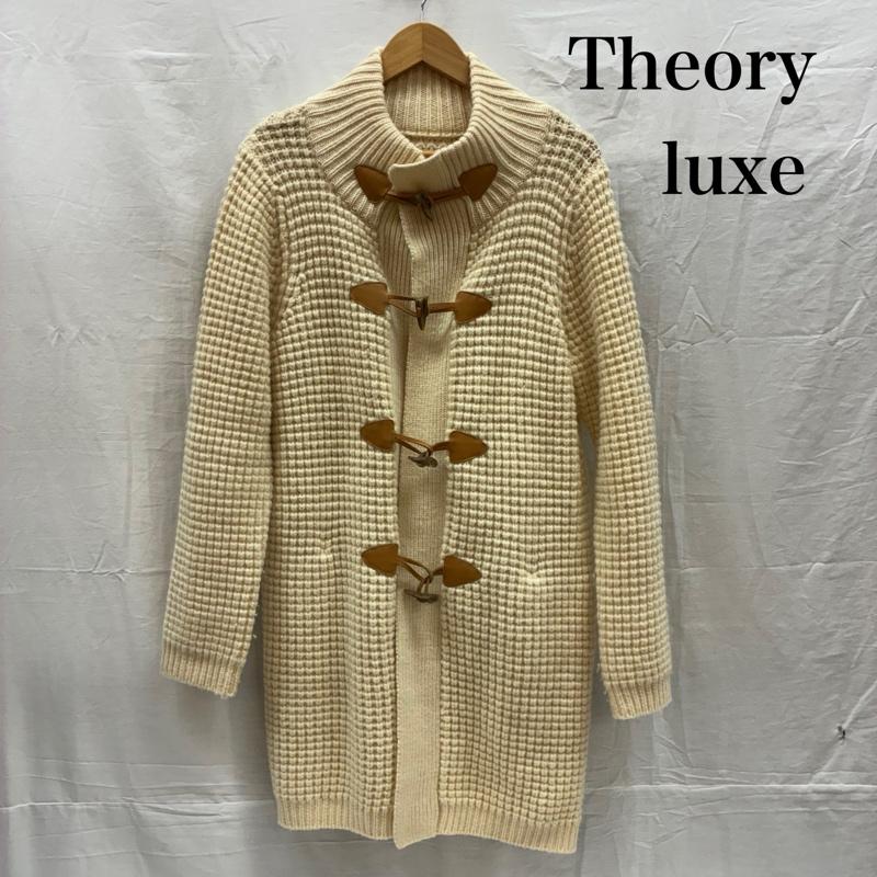 セオリーリュクス theory luxe コート コート一般 ワッフル ウール トグルボタン ダッフル コート ニット カーディガン カーフレザー 38 レディース USED 古着 中古 50167855
