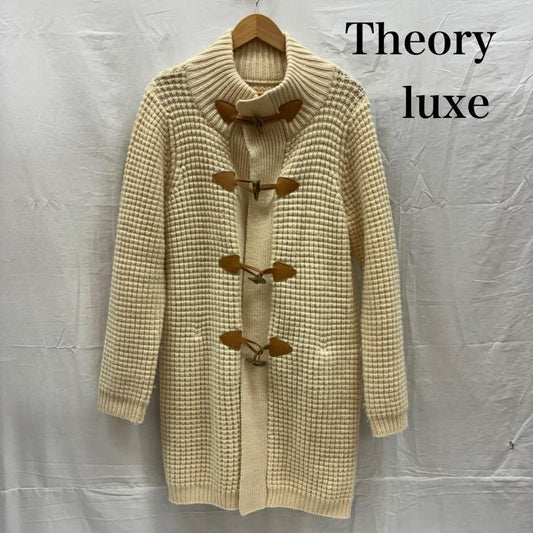 セオリーリュクス theory luxe コート コート一般 ワッフル ウール トグルボタン ダッフル コート ニット カーディガン カーフレザー 38 レディース USED 古着 中古 50167855