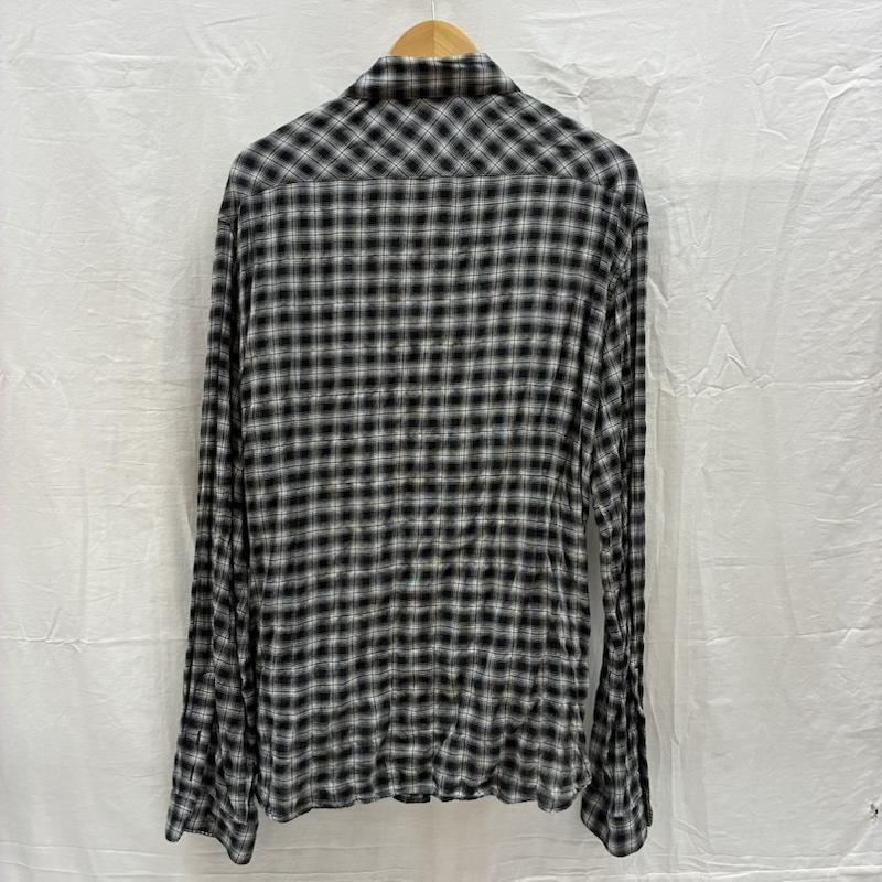 セオリー theory シャツ、ブラウス 長袖 レーヨン コットン シワ加工 チェック シャツ 42 メンズ USED 古着 中古 50167857