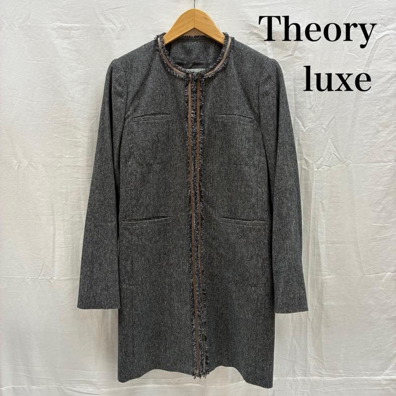 セオリーリュクス theory luxe コート コート一般 ノーカラー フリンジ パイピング ラメ コート 38 レディース USED 古着 中古 50167859
