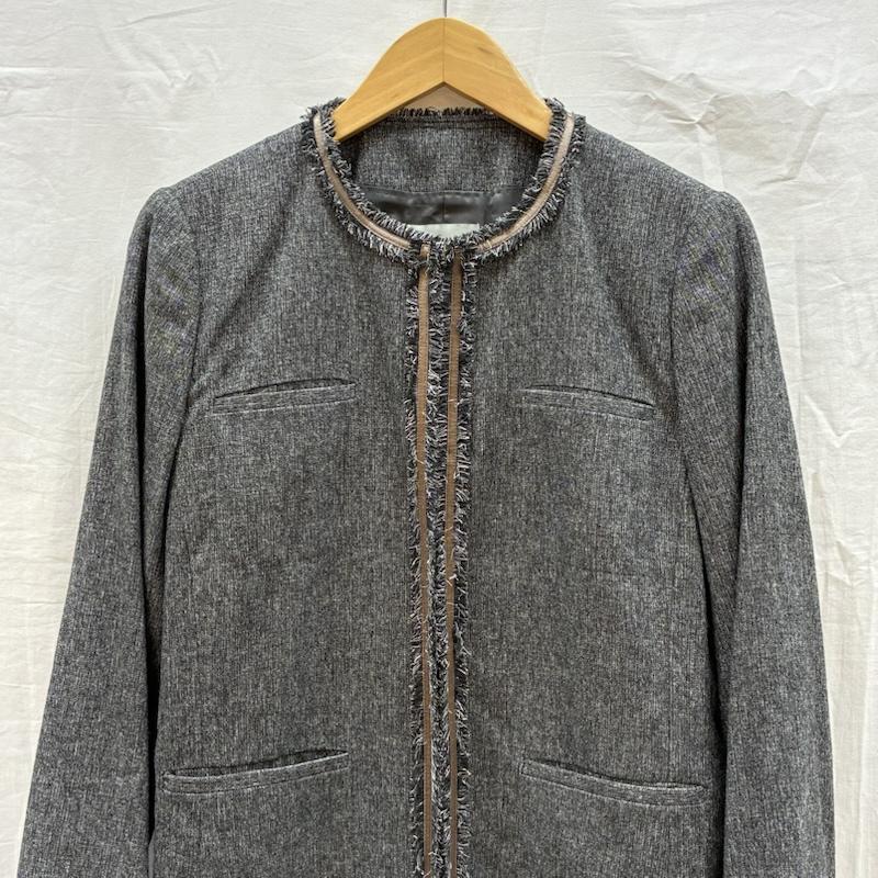 セオリーリュクス theory luxe コート コート一般 ノーカラー フリンジ パイピング ラメ コート 38 レディース USED 古着 中古 50167859