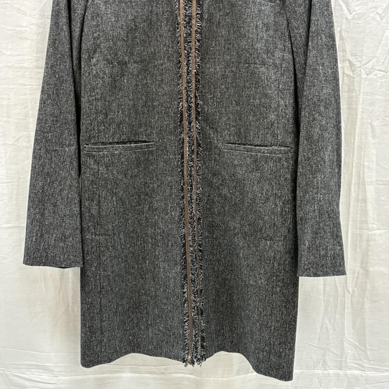 セオリーリュクス theory luxe コート コート一般 ノーカラー フリンジ パイピング ラメ コート 38 レディース USED 古着 中古 50167859