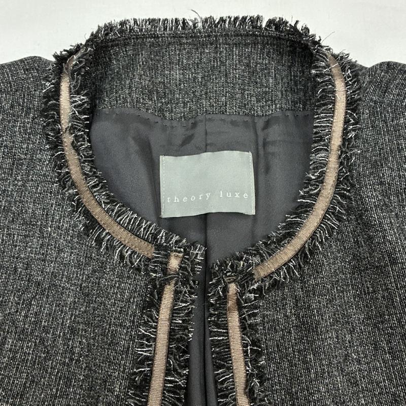 セオリーリュクス theory luxe コート コート一般 ノーカラー フリンジ パイピング ラメ コート 38 レディース USED 古着 中古 50167859