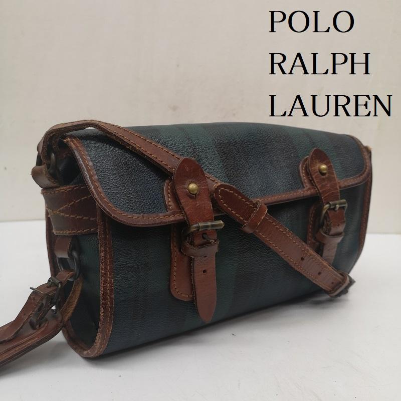 ポロラルフローレン POLO RALPH LAUREN ショルダーバッグ ショルダーバッグ 90s ショルダーバッグ チェック柄 PVC レザー - メンズ USED 古着 中古 50167862