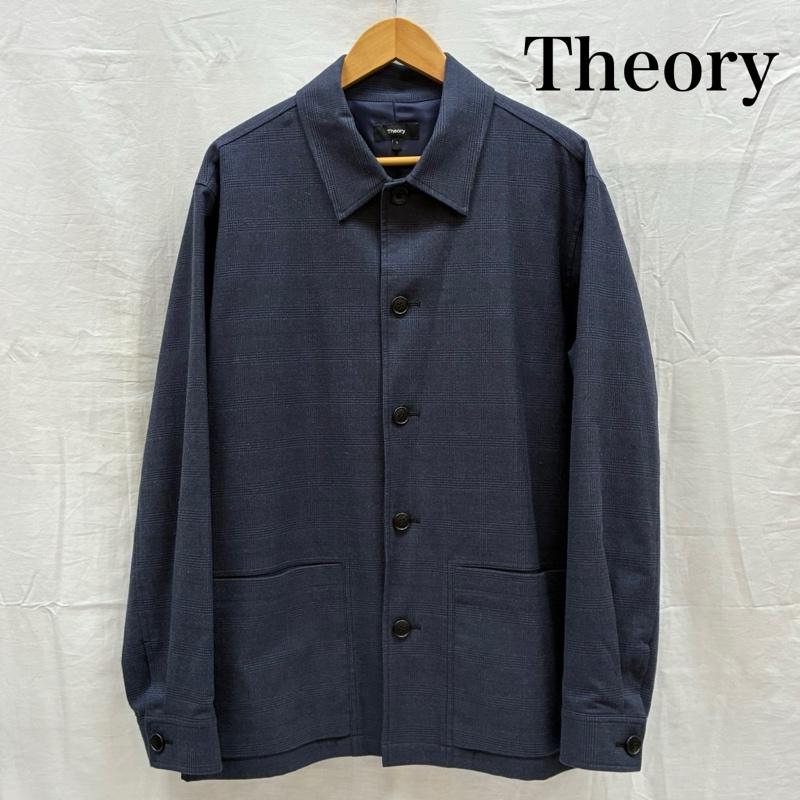 セオリー theory ジャケット、上着 ジャンパー、ブルゾン チェック アクリル レーヨン 混 コットン コーチジャケット L メンズ USED 古着 中古 50167863