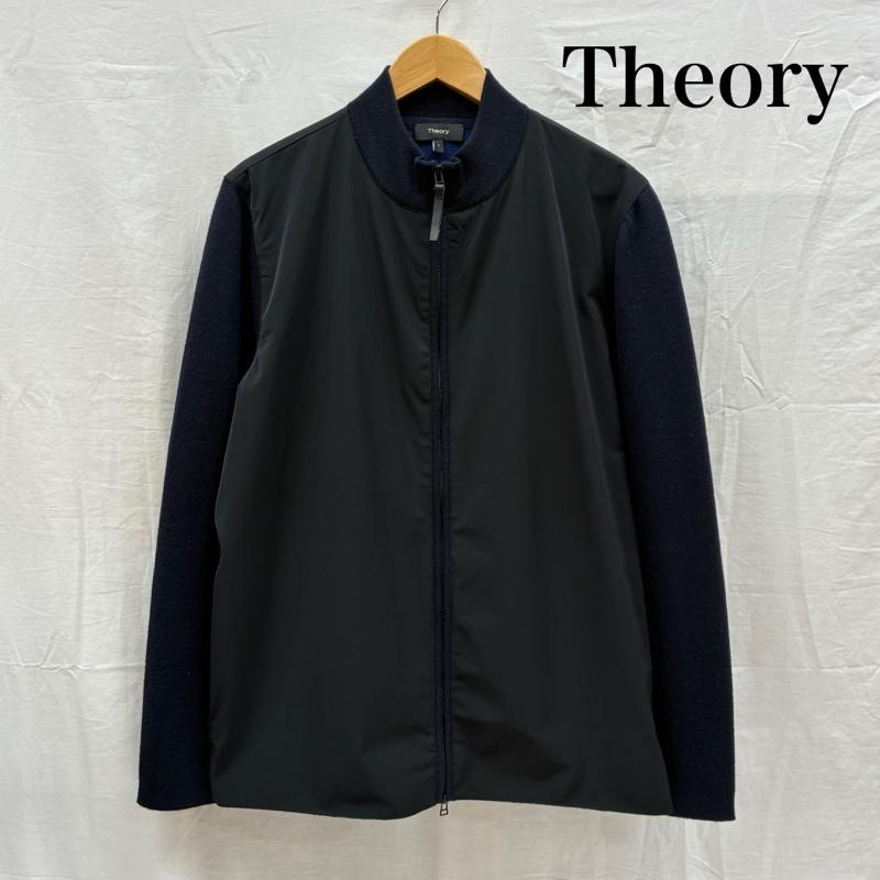セオリー theory ジャケット、上着 ジャンパー、ブルゾン ナイロン ニット コンビ ボンバー ジャケット ダブルジップ ブルゾン L メンズ USED 古着 中古 50167865