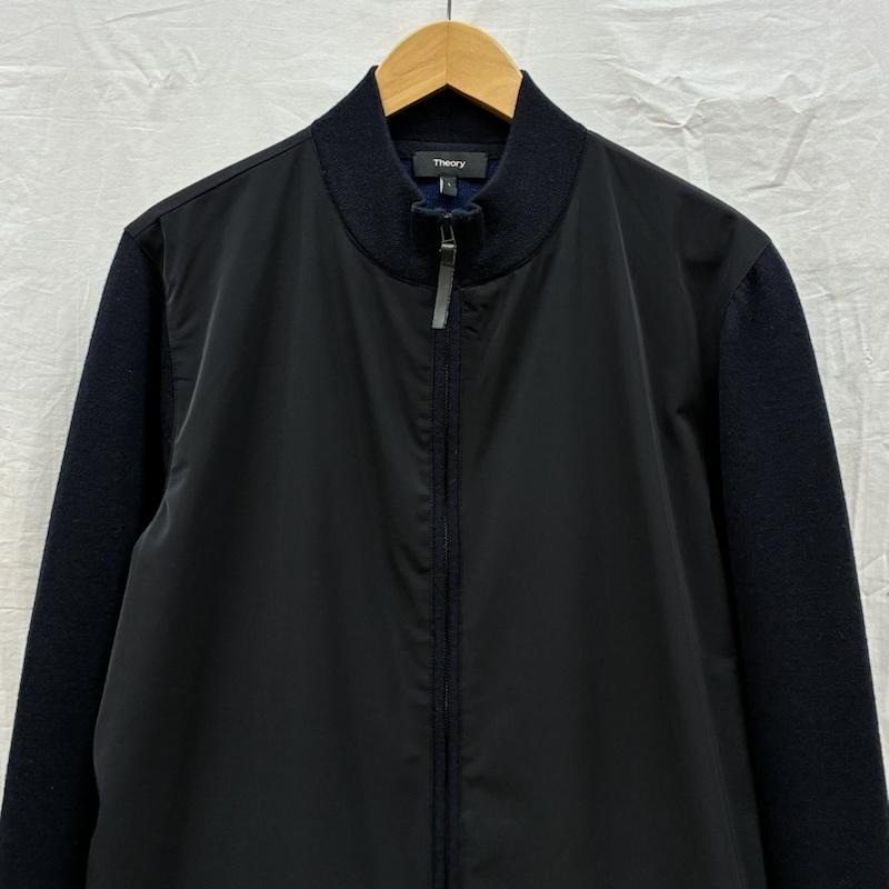 セオリー theory ジャケット、上着 ジャンパー、ブルゾン ナイロン ニット コンビ ボンバー ジャケット ダブルジップ ブルゾン L メンズ USED 古着 中古 50167865