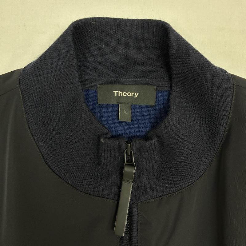 セオリー theory ジャケット、上着 ジャンパー、ブルゾン ナイロン ニット コンビ ボンバー ジャケット ダブルジップ ブルゾン L メンズ USED 古着 中古 50167865