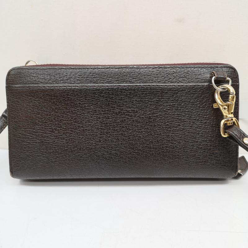ヴィヴィアンウエストウッド Vivienne Westwood 財布 長財布 ショルダー ウォレット 長財布 オーブロゴ レザー 2way ダークブラウン / ダークブラウン / レディース USED 古着 中古 50167873