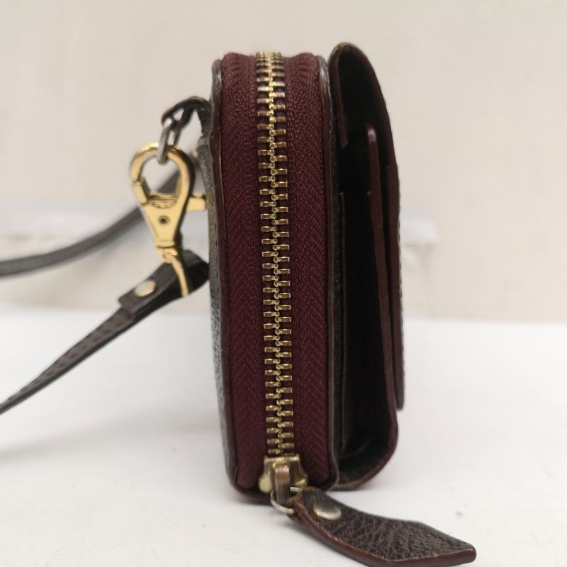 ヴィヴィアンウエストウッド Vivienne Westwood 財布 長財布 ショルダー ウォレット 長財布 オーブロゴ レザー 2way ダークブラウン / ダークブラウン / レディース USED 古着 中古 50167873