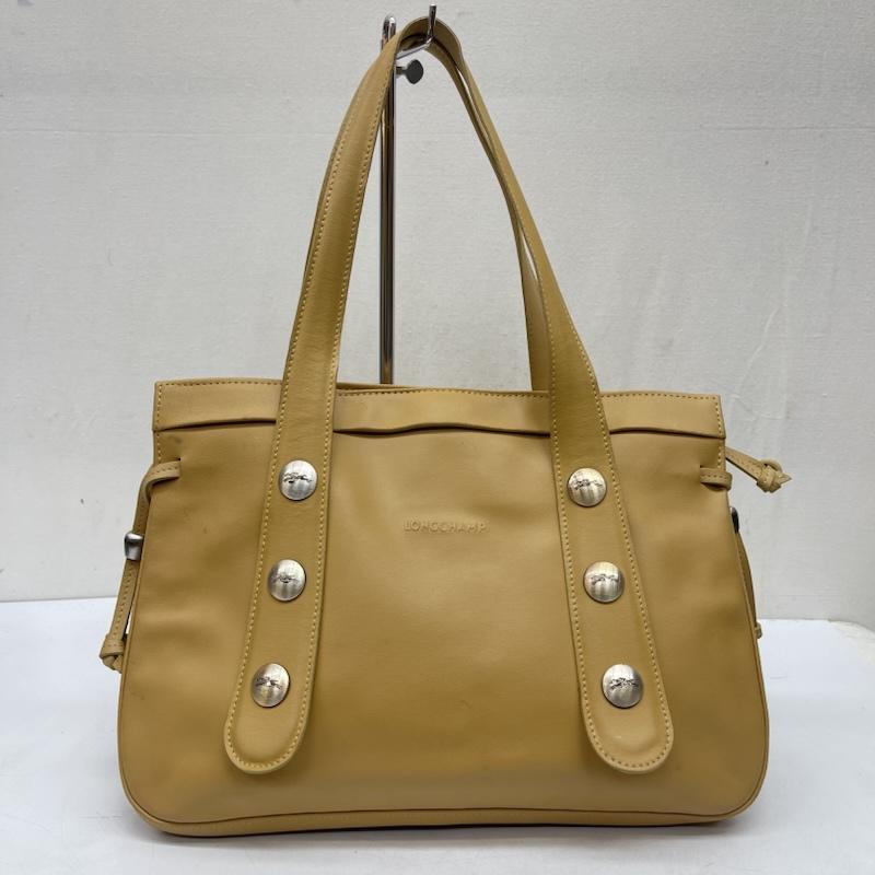 ロンシャン LONGCHAMP ハンドバッグ ハンドバッグ ロゴ入り スタッズ レザ－ ハンドバッグ - ベージュ / ベージュ / beige レディース USED 古着 中古 50167884