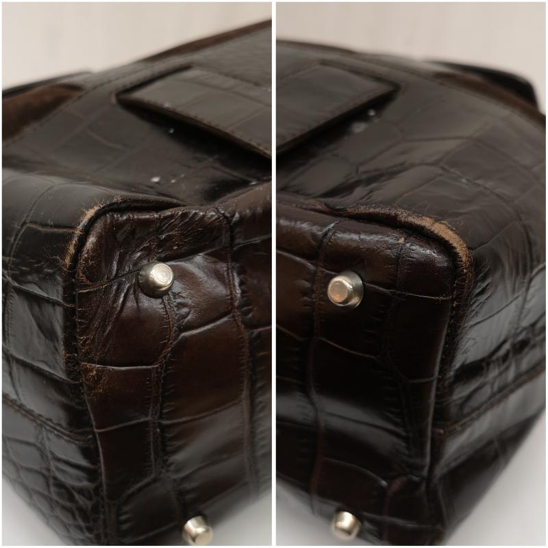 フルラ FURLA ハンドバッグ ハンドバッグ レザー 型押し スエード ハンドバッグ 肩掛け - 茶 / ブラウン / brown レディース USED 古着 中古 50167899