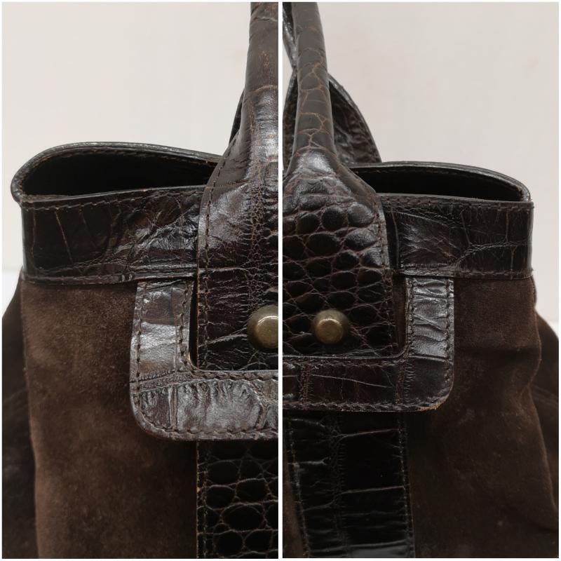 フルラ FURLA ハンドバッグ ハンドバッグ レザー 型押し スエード ハンドバッグ 肩掛け - 茶 / ブラウン / brown レディース USED 古着 中古 50167899