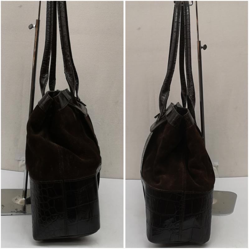 フルラ FURLA ハンドバッグ ハンドバッグ レザー 型押し スエード ハンドバッグ 肩掛け - 茶 / ブラウン / brown レディース USED 古着 中古 50167899
