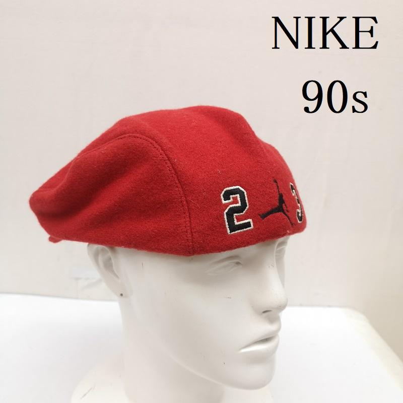 ナイキ NIKE 帽子 ハンチング 90s 23番 ジョーダン ジャンプマン ハンチング 帽子 USA製 サイズM - 赤 / レッド / red メンズ USED 古着 中古 50167910