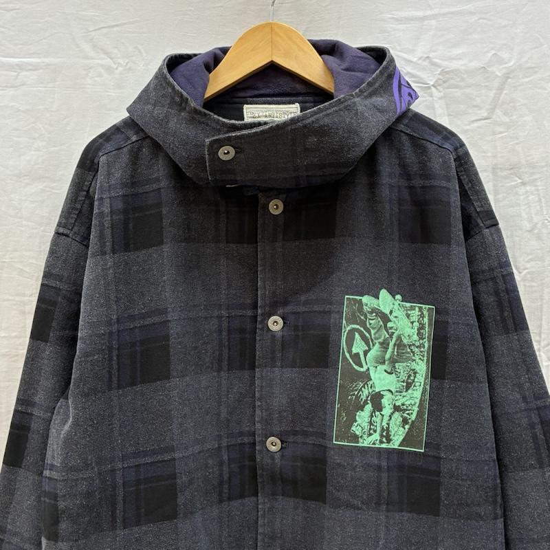 ヘックスアンチスタイル HEXANTISTYLE ジャケット、上着 ジャンパー、ブルゾン アート グラフィック プリント チェック フーデッド ハーフコート M メンズ USED 古着 中古 50167914