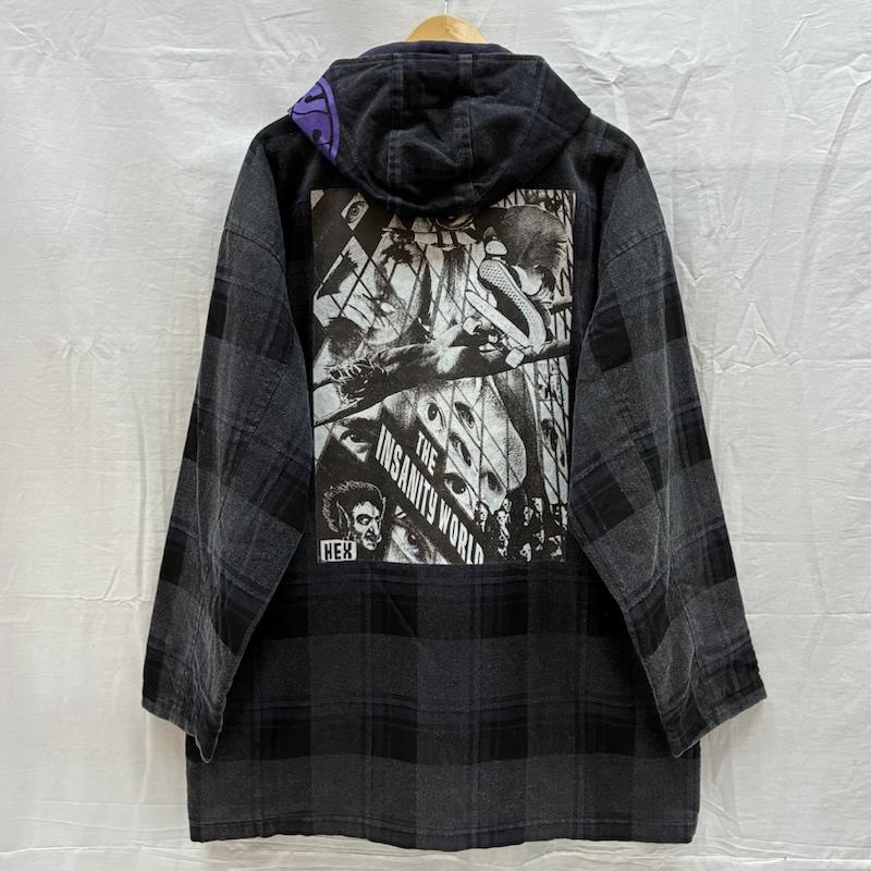 ヘックスアンチスタイル HEXANTISTYLE ジャケット、上着 ジャンパー、ブルゾン アート グラフィック プリント チェック フーデッド ハーフコート M メンズ USED 古着 中古 50167914