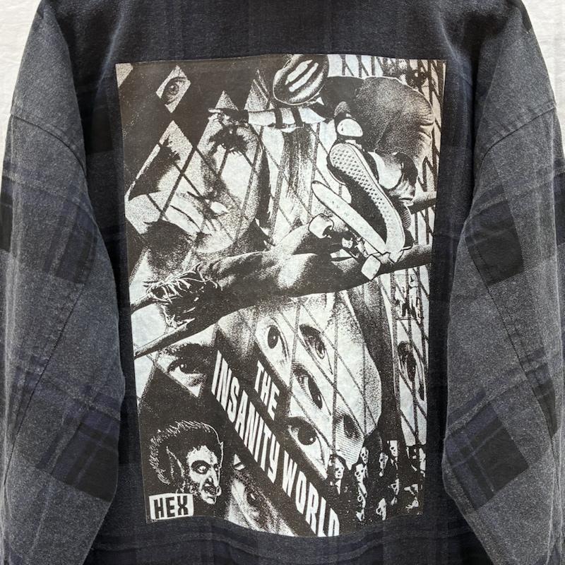 ヘックスアンチスタイル HEXANTISTYLE ジャケット、上着 ジャンパー、ブルゾン アート グラフィック プリント チェック フーデッド ハーフコート M メンズ USED 古着 中古 50167914
