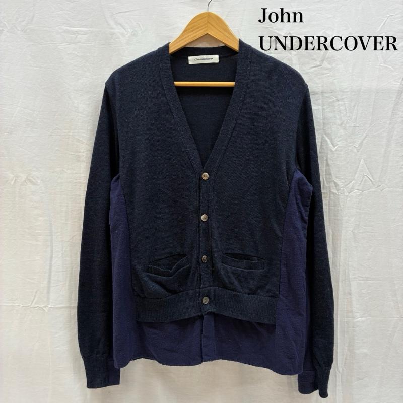 ジョンアンダーカバー JohnUNDERCOVER カーディガン 長袖 ドッキング コットン シャツ ウール カーディガン JUL4903 2 メンズ USED 古着 中古 50167916