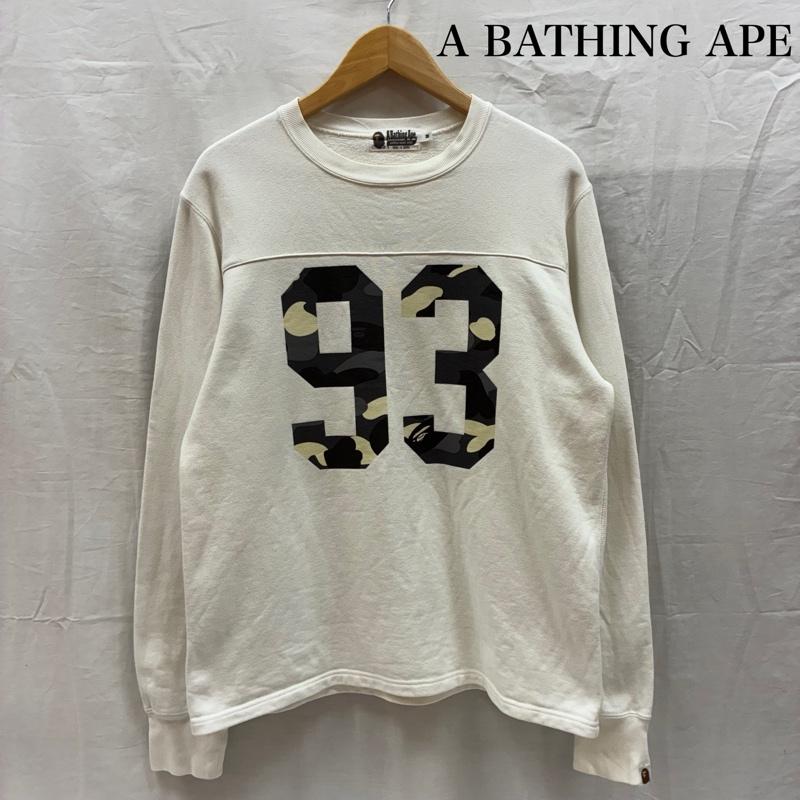 アベイシングエイプ A BATHING APE Tシャツ 長袖 93 カモフラ ナンバリング フットボール Tシャツ M メンズ USED 古着 中古 50167922
