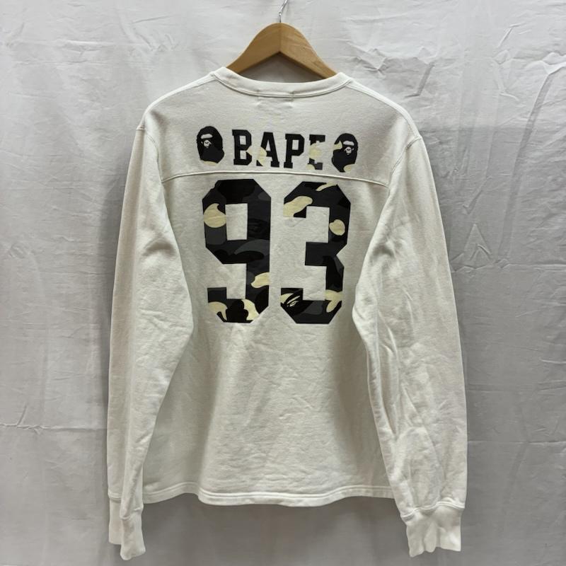 アベイシングエイプ A BATHING APE Tシャツ 長袖 93 カモフラ ナンバリング フットボール Tシャツ M メンズ USED 古着 中古 50167922